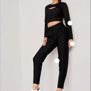 Old Navy High Waist Power Soft Pants Joggers Black Small